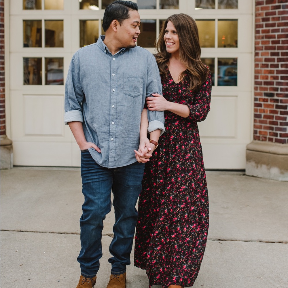Floral black smocked waist maxi dress
